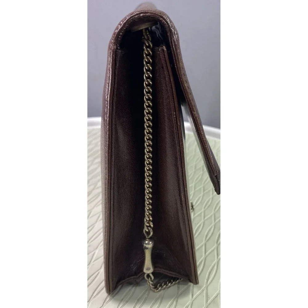 Vintage Unbranded Women's‎ Leather Brown Shoulder Or Clutch Purse 7x10.5x2.5